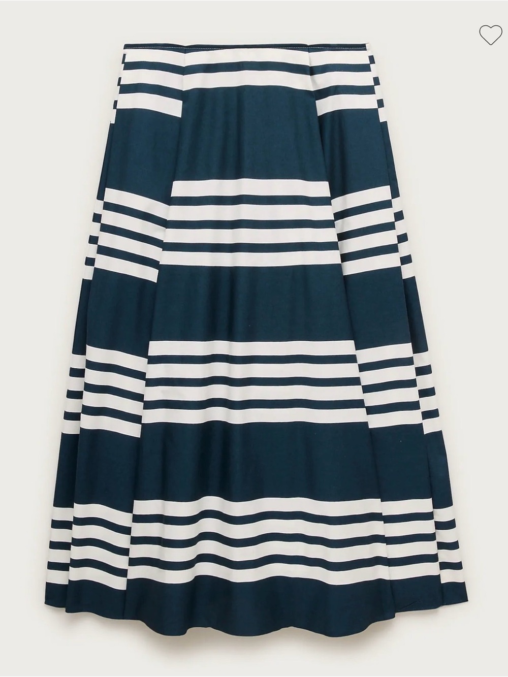 J. Crew Side-pleat midi skirt in sailor-stripe cotton poplin•size 10T•NWT •CW669